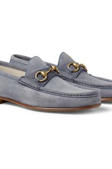 Gucci Horsebit Suede Loafers - Lyst