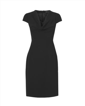 Jaeger Crepe Cowl Neck Dress - Lyst