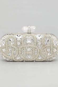 Marchesa Lily Medium Embroidered Stone Box Clutch - Lyst
