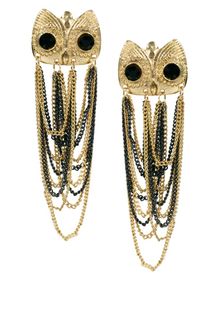 River Island Owl Studs with Chain Dangle Earrings - Lyst