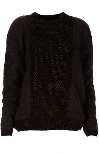 Topshop Knitted Fluffy Crochet Jumper By Boutique - Lyst