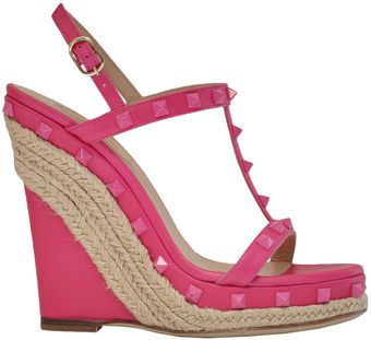 Valentino Wedge Slingback Sandal - Lyst