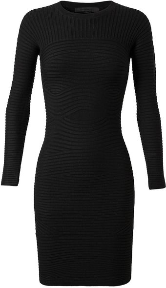 Alexander Wang Stretch Wool Ribbed Dress - Lyst