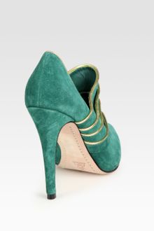 Alice + Olivia Dame Suede and Metallic Leather Ankle Boots - Lyst