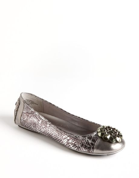 pewter ballet flat