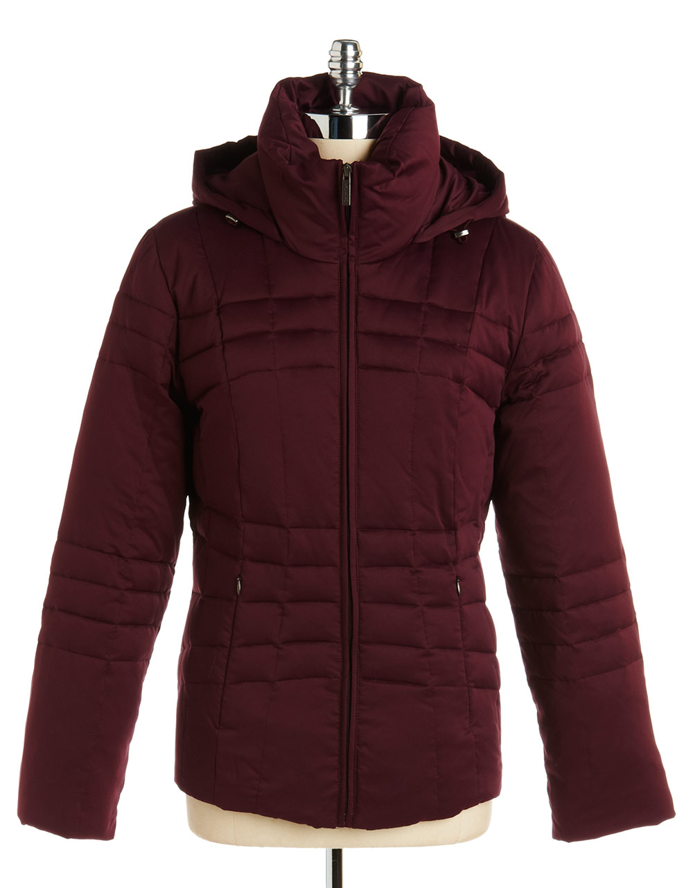 Calvin Klein Hooded Down Jacket in Red Lyst