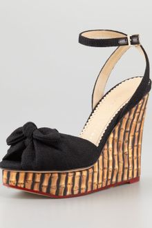 Charlotte Olympia Bambooprint Wedges with Ankle Strap - Lyst