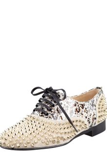 Christian Louboutin Freddy Studded Flat Oxford - Lyst