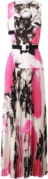 Christopher Kane Floral Printed Silk Dress In Floral Pink Multi Lyst 