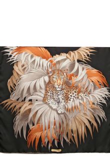 Ferragamo Leopard Printed Silk Satin Scarf - Lyst