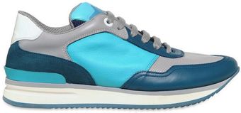 Ferragamo Running Leather Multicolor Sneakers - Lyst