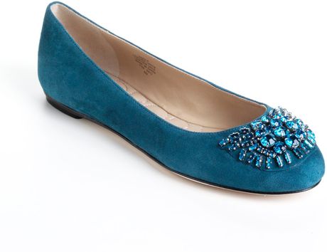 turquoise suede flats