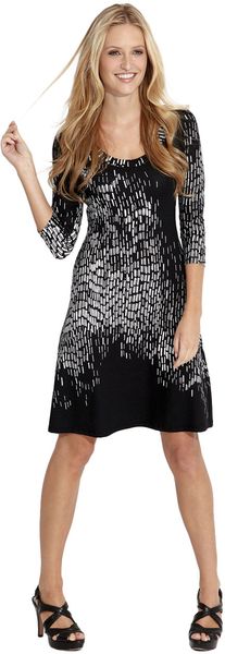 Karen Kane Three-Quarter Sleeve Dash Print A-Line Dress - Lyst