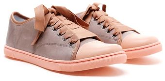 Lanvin Contrasting Leather Trainers - Lyst