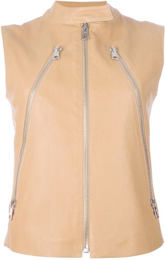Maison Martin Margiela Sleeveless Lamb Skin Biker - Lyst