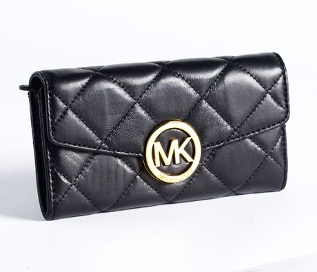 Michael Michael Kors Fulton Quilted Leather Wallet in Black
