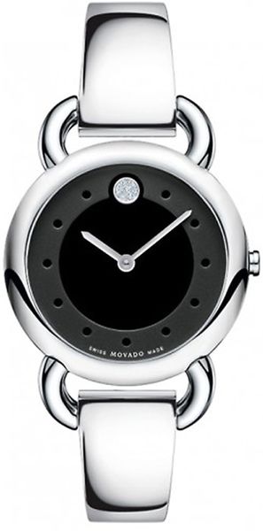 Movado Womens Linio Watch in Silver (black dial)