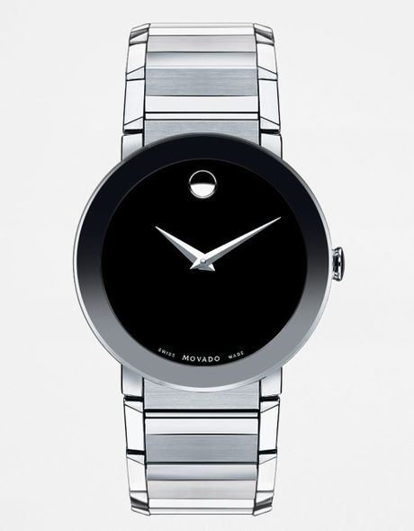 Movado Sapphire Museum Dial Stainless Steel Bracelet Watch in Silver