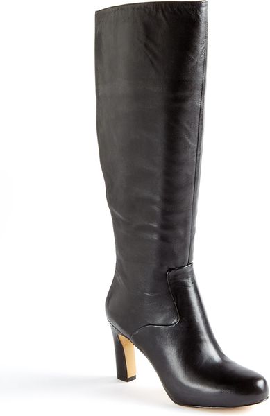 Nine West Number One Leather Boots in Black (black leather) | Lyst