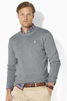 Polo Ralph Lauren Long Sleeved Combed Cotton Crewneck Sweater - Lyst