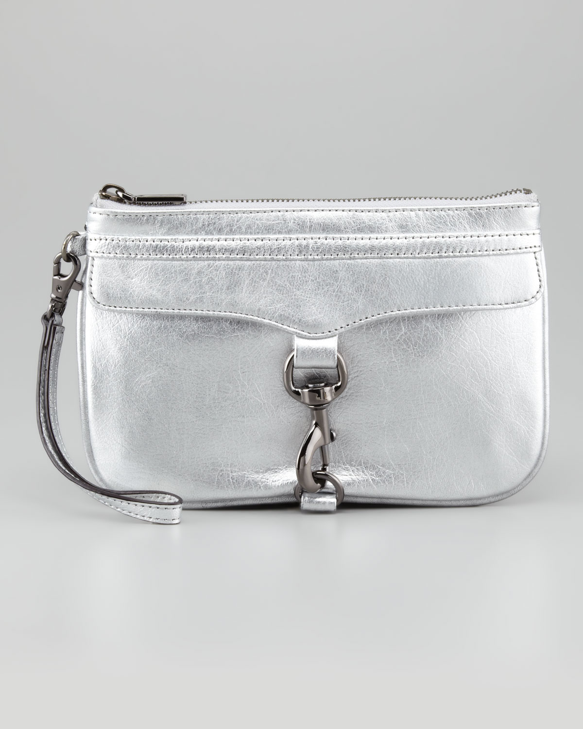 rebecca minkoff silver clutch