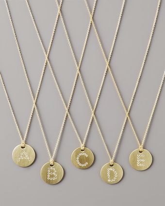 Roberto Coin Letter Medallion Necklace - Lyst