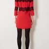 Topshop Lace Panel Shift Dress in Red - Lyst