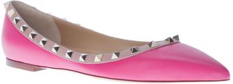 Valentino Pointed Toe Stud Embellished Pump - Lyst