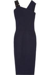 Victoria Beckham Asymmetric Wool and Silkblend Dress