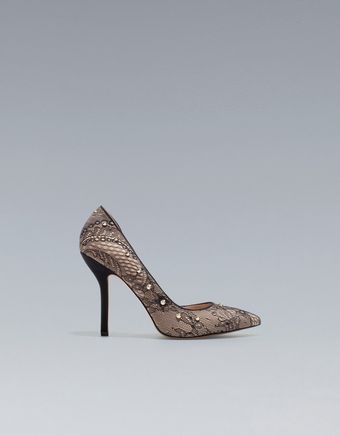 Zara Lace Court Shoe - Lyst