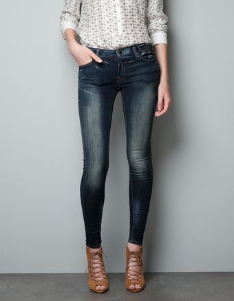 Zara Faded Skinny Jeans - Lyst
