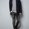 Zara 34 Length Coat with Fur Collar in Blue for Men (navy) - Lyst