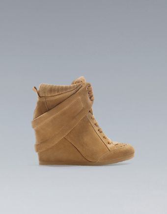 Zara Wedge High Top Sneaker - Lyst
