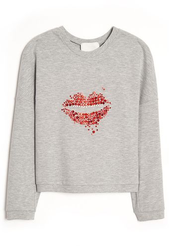 3.1 Phillip Lim Cropped Sequin Lip Pullover - Lyst