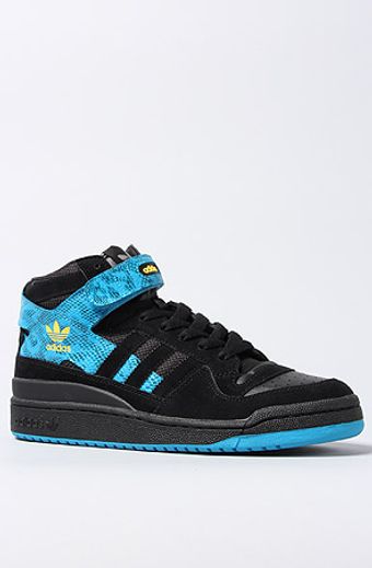Adidas The Forum Mid Sneaker in Black Turquoise - Lyst