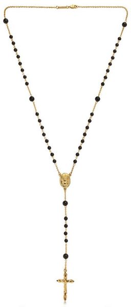 Dolce & Gabbana Gold and Black Onyx Rosary Necklace - Lyst