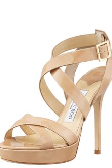 Jimmy Choo Vamp Crisscross Platform Sandal Nude - Lyst