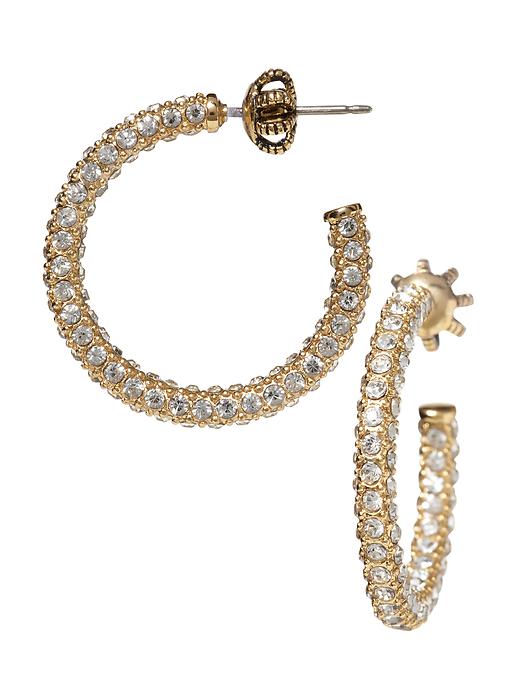 Juicy Couture Small Pavé Hoop Earrings In Gold Lyst 2873