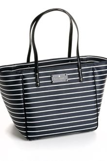Kate Spade Striped Leather Tote Bag - Lyst