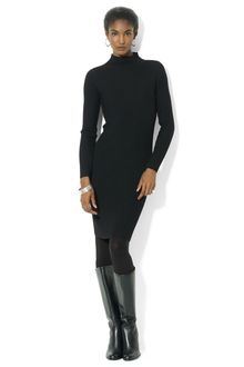 Lauren by Ralph Lauren Merino Ribbed Dress - Lyst