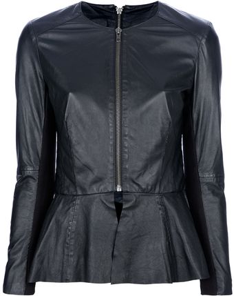 Muubaa Peplum Leather Jacket - Lyst