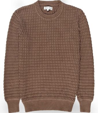 Reiss Slimpt Waffle Crew Jumper  - Lyst
