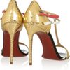 Christian Louboutin Arnold 100 Patent Leather Sandals in Multicolor (gold) - Lyst