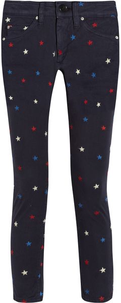 Etoile Isabel Marant Deacon Embroidered Cropped Skinny Jeans - Lyst