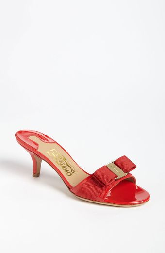 Ferragamo Glory Bow Trim Sandal - Lyst