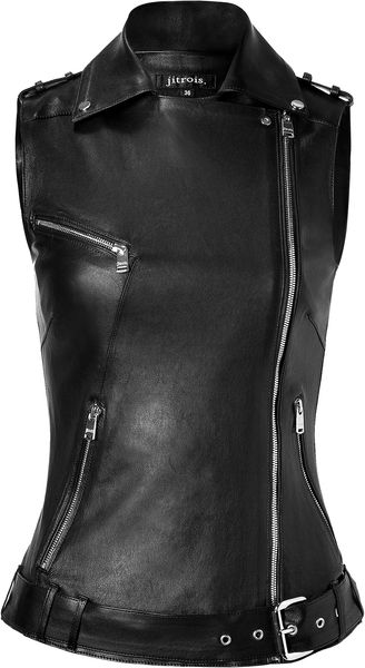 Jitrois Black Lambskin Rider Vest - Lyst