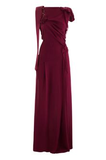 Nina Ricci Ruffled Lace Silkcrepe Gown - Lyst
