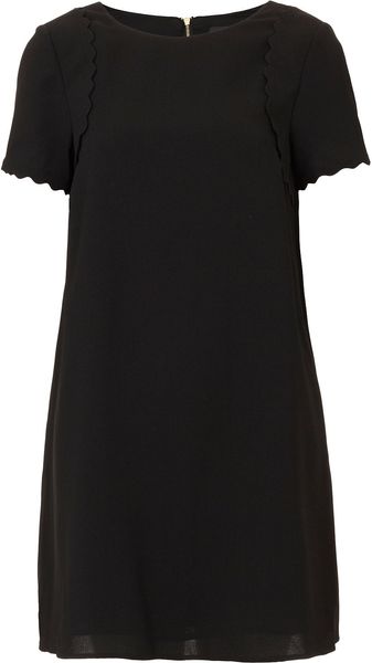 Topshop Scallop Raglan Shift Dress - Lyst