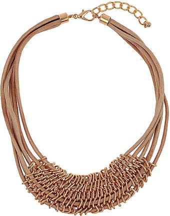 Topshop Ring Link Rope Necklace - Lyst