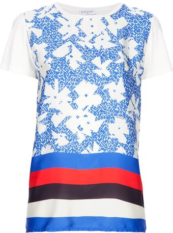 Vionnet Stripe and Floral Print Blouse - Lyst